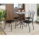 Ver imagem 6 de Mesa de Jantar Thais 70x70 Cm com 4 Cadeiras 063 Preto com Granito Ocre Itabira - Artefamol