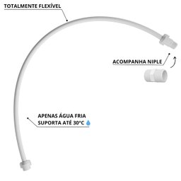 Engate Mangueira Flexível para Descarga 60cm X 1/2" Branco | Astra | Kit 03 Un - 4