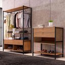 Ver imagem 1 de Guarda Roupa Arara Closet Barcelona + Comoda 2 Gaveta Preto