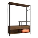 Ver imagem 3 de Guarda Roupa Arara Closet Barcelona + Comoda 2 Gaveta Preto
