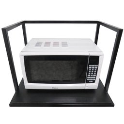 Porta Micro-ondas e Forno Elétrico Em Metalon e MDF - Preto - 6