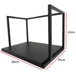 Porta Micro-ondas e Forno Elétrico Em Metalon e MDF - Preto - 3
