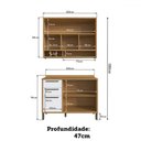 Ver imagem 4 de Armário de Cozinha com Balcão e Tampo 4 Portas 3 Gavetas Pérola 100% Mdf Vidro Reflecta Amêndoa/bran