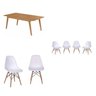 Conjunto Mesa de Jantar Madeira Maciça Retangular com 6 Cadeiras Eames - 6