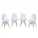 Ver mais imagens de Conjunto Mesa de Jantar Madeira Maciça Retangular com 6 Cadeiras Eames Yescasa Marrom/Cinamomo/Branco