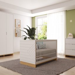 Berço Infantil 2 em 1 Mdf/madeira Maciça Cubo - 1