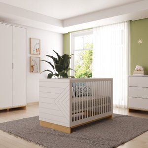 Berço Infantil 2 em 1 Mdf/madeira Maciça Cubo