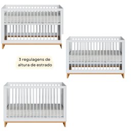 Berço Infantil 2 em 1 Mdf/madeira Maciça Cubo - 7