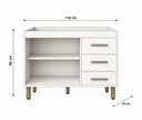 Ver imagem 4 de Balcão Gabinete para Pia 120cm Bianca sem Cuba/Tampo - Savana/Off White