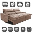 Ver imagem 3 de Sofá Retrátil e Reclinável 2,75m Molas Ensacadas Cama inBox Elegance com ThermoGel Velusoft Bege
