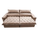 Ver imagem 5 de Sofá Retrátil e Reclinável 2,75m Molas Ensacadas Cama inBox Elegance com ThermoGel Velusoft Bege