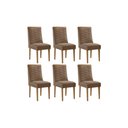 Ver imagem 1 de Kit 6 Cadeiras de Cozinha Maldivas 6 Un Madeira Capuccino/suede Capuccino - Rufato