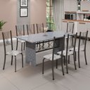 Ver imagem 1 de Conjunto de Mesa Tampo de Granito Ocre com 8 Cadeiras Lorena Yescasa