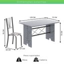 Ver imagem 3 de Conjunto de Mesa Tampo de Granito Ocre com 4 Cadeiras Lorena Yescasa Cinza/Paraopeba/Mart Prata