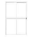 Ver imagem 1 de Porta de Alumínio de Correr 2 Folhas Com Trinco Lado Esquerdo 210x150cm Branco Allo Esquadrias