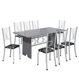 Conjunto de Mesa Tampo de Granito Ocre com 8 Cadeiras Lorena Yescasa - 2