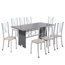Ver imagem 2 de Conjunto de Mesa Tampo de Granito Ocre com 8 Cadeiras Lorena Yescasa
