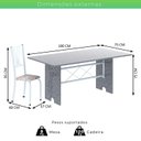 Ver imagem 3 de Conjunto de Mesa Tampo de Granito Ocre com 8 Cadeiras Lorena Yescasa Branco/Botanic Bege