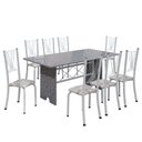 Ver imagem 2 de Conjunto de Mesa Tampo de Granito Ocre com 8 Cadeiras Lorena Yescasa