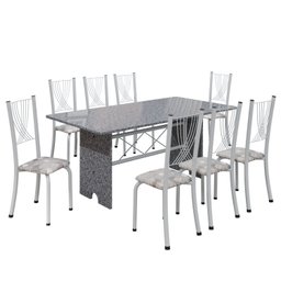 Conjunto de Mesa Tampo de Granito Ocre com 8 Cadeiras Lorena Yescasa - 2