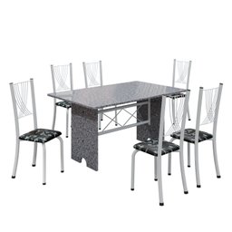 Conjunto de Mesa Tampo de Granito Ocre com 6 Cadeiras Lorena Yescasa - 2