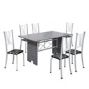 Ver imagem 2 de Conjunto de Mesa Tampo de Granito Ocre com 6 Cadeiras Lorena Yescasa Branco/Preto Floral