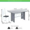 Ver imagem 3 de Conjunto de Mesa Tampo de Granito Ocre com 6 Cadeiras Lorena Yescasa Branco/Preto Floral