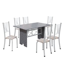 Conjunto de Mesa Tampo de Granito Ocre com 6 Cadeiras Lorena Yescasa - 2