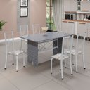 Ver imagem 1 de Conjunto de Mesa Tampo de Granito Ocre com 6 Cadeiras Lorena Yescasa Branco/Paraopeba