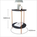 Ver imagem 5 de Mesa de Apoio Lateral Duda Preto com Pés de Ferro Bronze Ofertamo