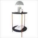 Ver imagem 1 de Mesa de Apoio Lateral Duda Preto com Pés de Ferro Bronze Ofertamo