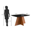 Ver imagem 4 de Mesa para Sala de Jantar 120x90cm com Vidro Lapidado Marrom/Canela/Preto