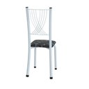 Ver imagem 6 de Conjunto de Mesa e Cadeiras 4 Lugares Retangular Tampo Granito Lorena Preto Floral/Branco Yescasa