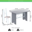 Ver imagem 3 de Conjunto de Mesa Tampo de Granito Ocre com 4 Cadeiras Lorena Yescasa Branco/Botanic Bege