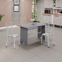 Ver imagem 1 de Conjunto de Mesa Tampo de Granito Ocre com 4 Cadeiras Lorena Yescasa Branco/Paraopeba