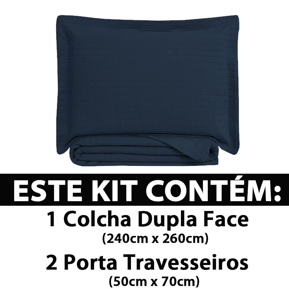 Colcha Cobre Leito Queen Kit 3 Peças Dupla Face Microfibra Soft Ultrassônico - Camesa - 3