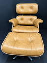 Ver imagem 2 de Poltrona Charles Eames com Puff - Couro Envelhecido 22 - Freijó