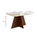 Ver imagem 3 de Mesa para Sala de Jantar 120x90cm com Vidro Lapidado Marrom/Tabaco/Off White