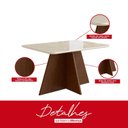 Ver imagem 5 de Mesa para Sala de Jantar 120x90cm com Vidro Lapidado Marrom/Tabaco/Off White
