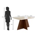 Ver imagem 4 de Mesa para Sala de Jantar 120x90cm com Vidro Lapidado Marrom/Tabaco/Off White