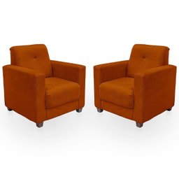 Sofá + 2 Poltrona para Sala de Estar Moderno Confortável Veneza Suede - 5