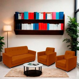 Sofá + 2 Poltrona para Sala de Estar Moderno Confortável Veneza Suede - 2