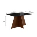 Ver imagem 3 de Mesa para Sala de Jantar 120x90cm com Vidro Lapidado Marrom/Tabaco/Preto