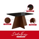 Ver imagem 5 de Mesa para Sala de Jantar 120x90cm com Vidro Lapidado Marrom/Tabaco/Preto