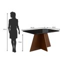 Ver imagem 4 de Mesa para Sala de Jantar 120x90cm com Vidro Lapidado Marrom/Tabaco/Preto