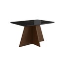 Ver imagem 1 de Mesa para Sala de Jantar 120x90cm com Vidro Lapidado Marrom/Tabaco/Preto