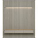 Ver imagem 7 de Painel Ripado para TV 85 pol com Bancada Orgânica e Prateleira LED 258cm Slats L05 Tauari Gris Fosco
