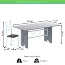 Ver imagem 3 de Conjunto de Mesa 8 Cadeiras Tampo Granito Ocre Lorena Preto/Branco Yescasa Liso
