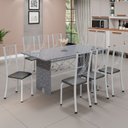 Ver imagem 1 de Conjunto de Mesa Tampo de Granito Ocre com 8 Cadeiras Lorena Yescasa