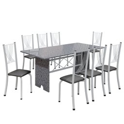 Conjunto de Mesa Tampo de Granito Ocre com 8 Cadeiras Lorena Yescasa - 2